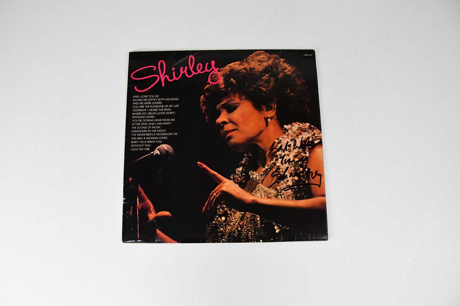 Lot 272 - SHIRLEY BASSEY; 'Shirley' LP, signed verso by...