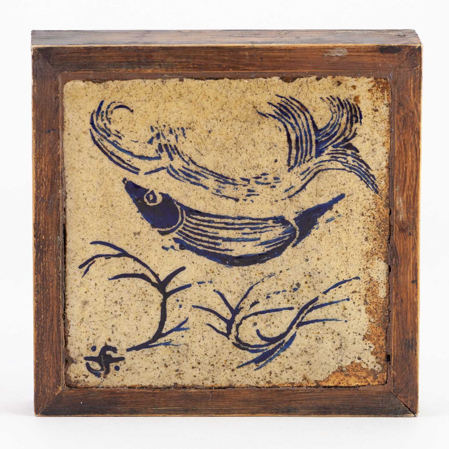 Lot 572 - Leach Pottery; a square stoneware tile...