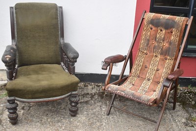 Lot 80 - A large Victorian mahogany framed library...