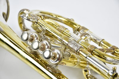 Lot 1302 - J.W. MOORE; a brass cornet, 32cm, lacking...