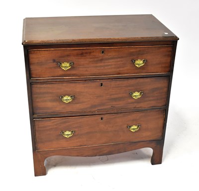 Lot 23 - A Georgian mahogany three-drawer chest of small proportions