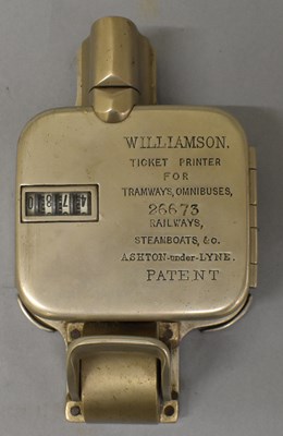 Lot 102 - WILLIAMSON; a patent ticket printer for...