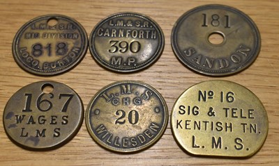 Lot 227 - LM&SR; ten assorted tokens/tallies.