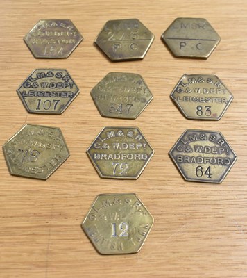 Lot 226 - LM&SR; ten assorted hexagonal brass...