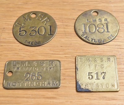 Lot 284 - LM&SR; four assorted tokens/tallies.