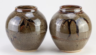 Lot 226 - HUGH MACTAVISH for Argyll Pottery; a pair of...