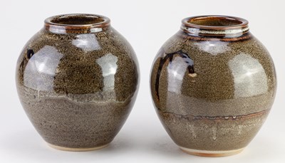 Lot 226 - HUGH MACTAVISH for Argyll Pottery; a pair of...