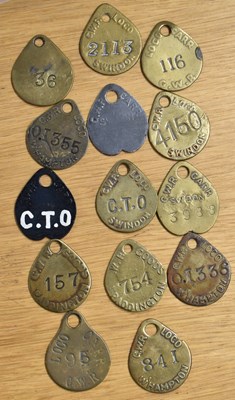 Lot 229 - GWR; thirteen assorted tokens/tallies