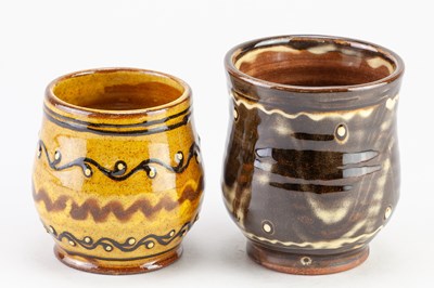 Lot 209 - HANNAH McANDREW (born 1977); a slipware yunomi,...