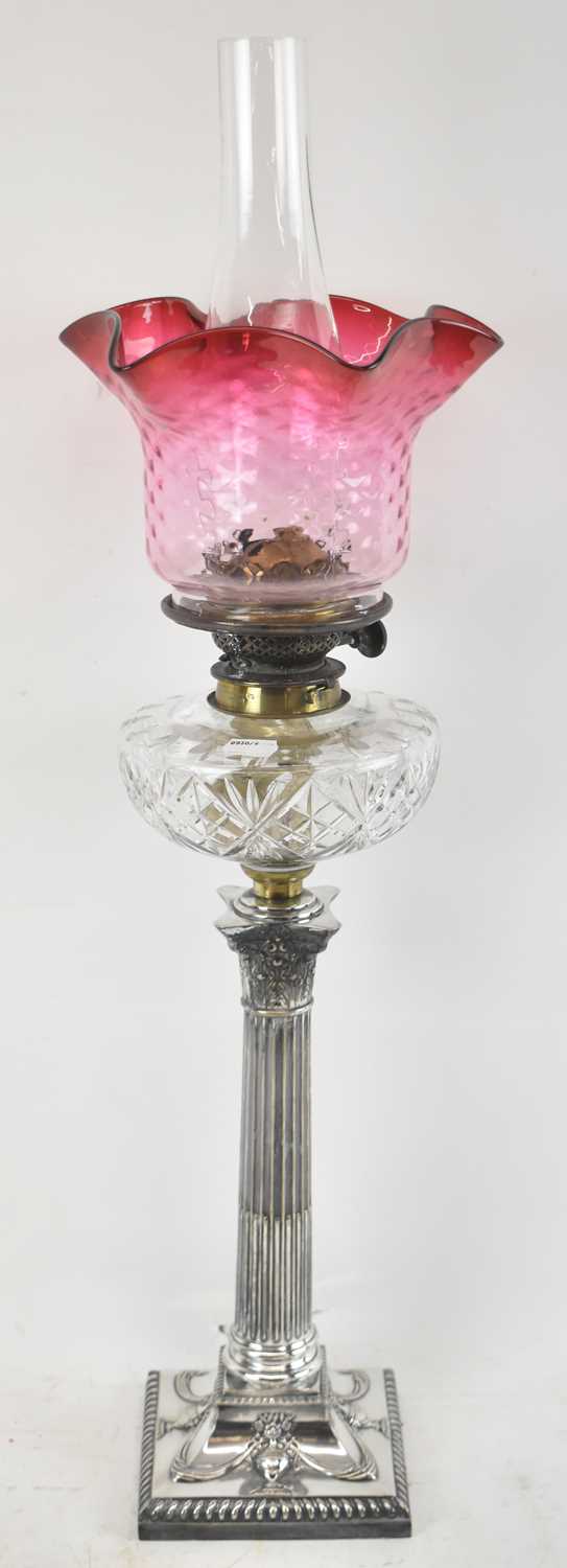 Lot 167 A Late 19th Century Silver Plated Oil Lamp 9519