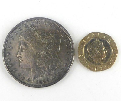 Lot 798 - A 2009 undated 20p coin, together with an 1889...