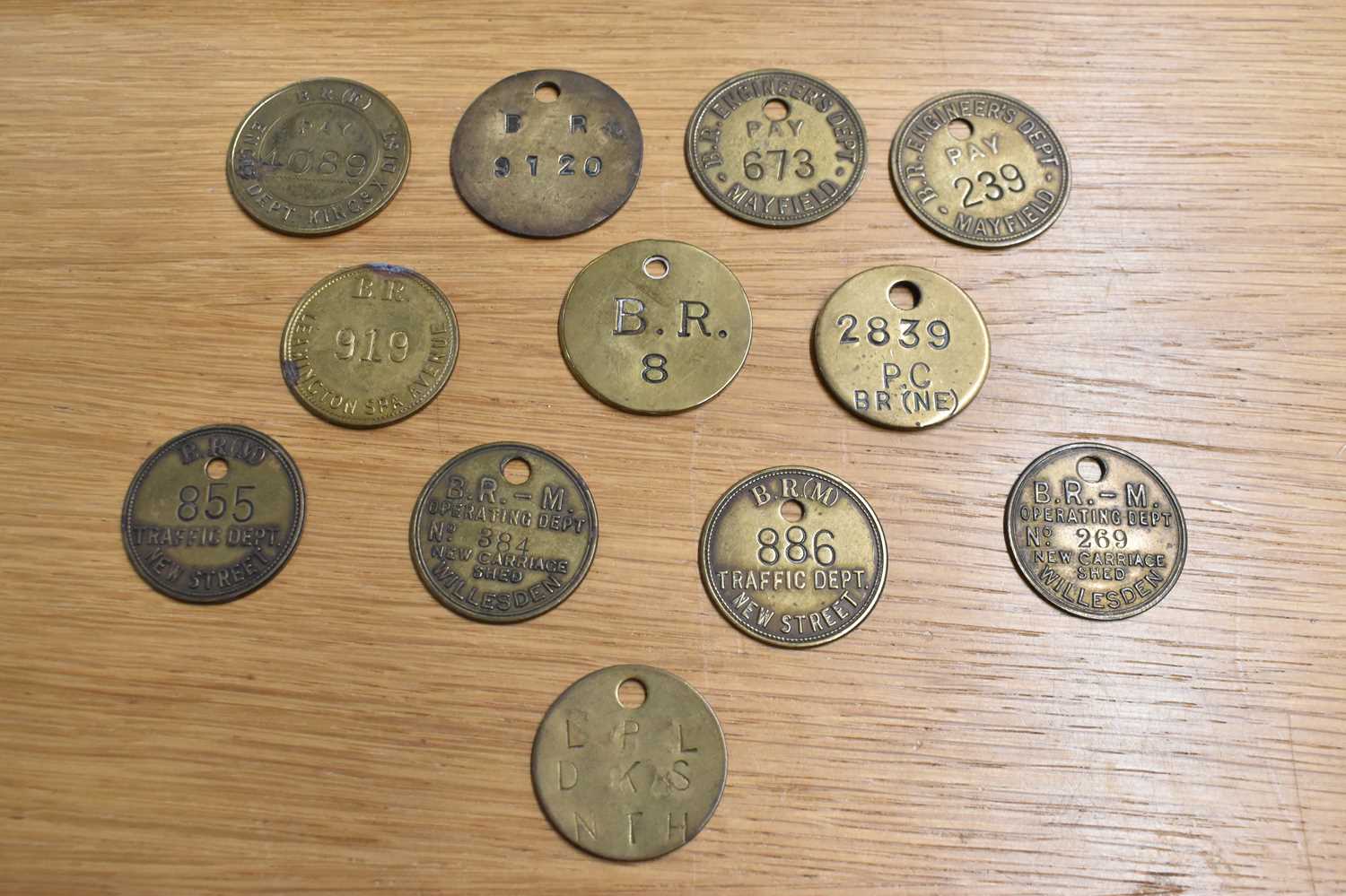 Lot 233 - BR; ten assorted circular brass