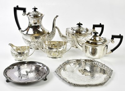 Lot 433 - An early 20th century silver plated four piece...