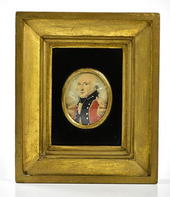 Lot 1406 - A Georgian portrait miniature, watercolour on...