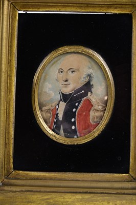 Lot 1406 - A Georgian portrait miniature, watercolour on...