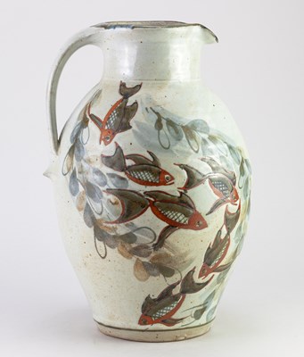 Lot 115 - COLIN KELLAM (born 1942); a tall stoneware jug...