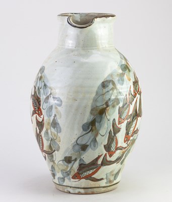 Lot 115 - COLIN KELLAM (born 1942); a tall stoneware jug...