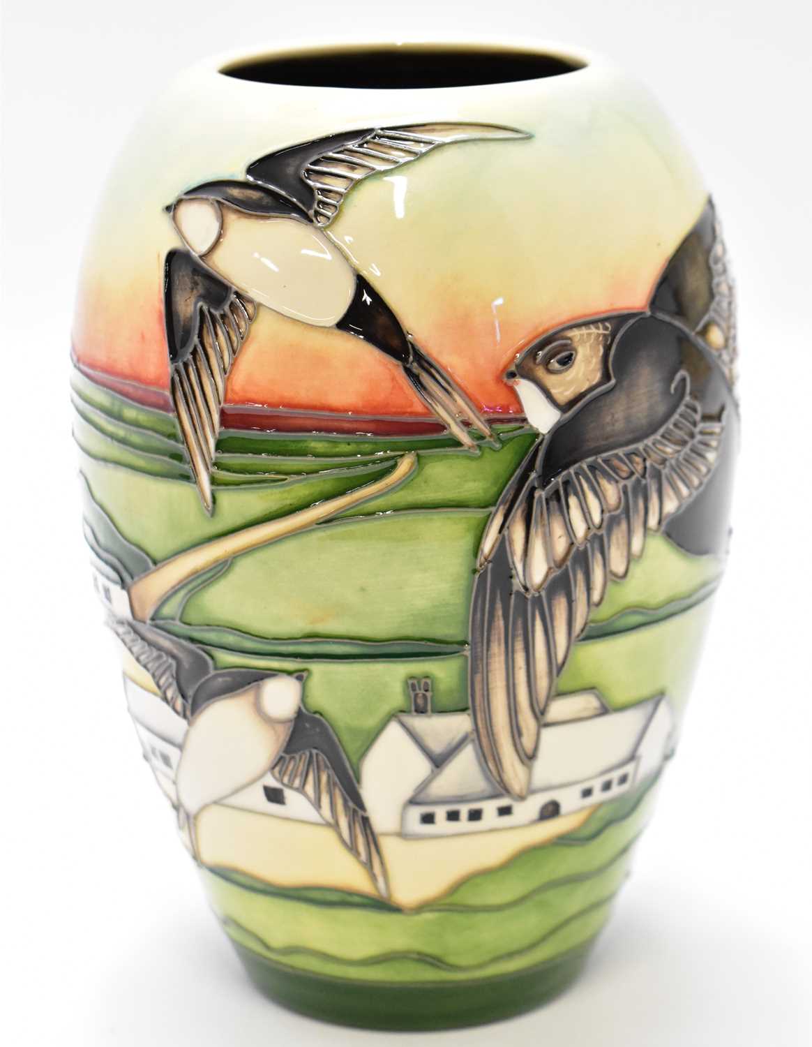 Lot 457 MOORCROFT; a trial piece tube lined pottery