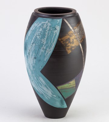 Lot 565 - TONY LAVERICK (born 1961); a black porcelain...