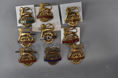 Lot 292 - BR; a collection of gilt brass wheel badges...