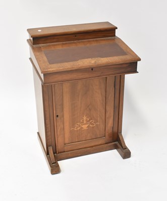 Lot 28 - An Edwardian walnut inlaid Davenport, 76 x 53...