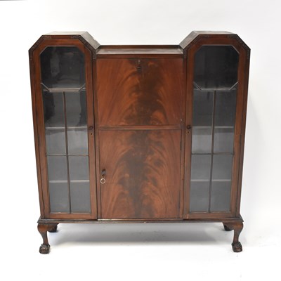 Lot 25 - An early 20th century mahogany bureau bookcase,...