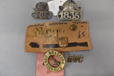 Lot 298 - A small collection of tram badges including...