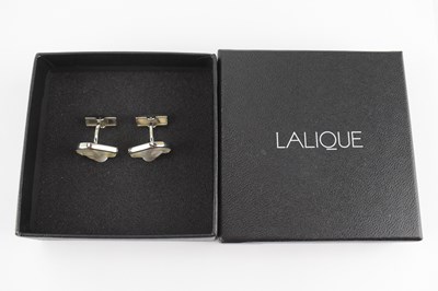 Lot 879 - LALIQUE; a pair of gentlemen's silver (925)...