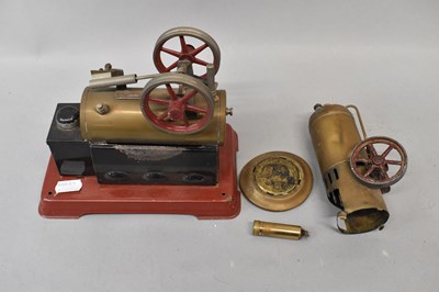 Lot 328 - FLEISCHMANN; a brass stationary steam engine,...