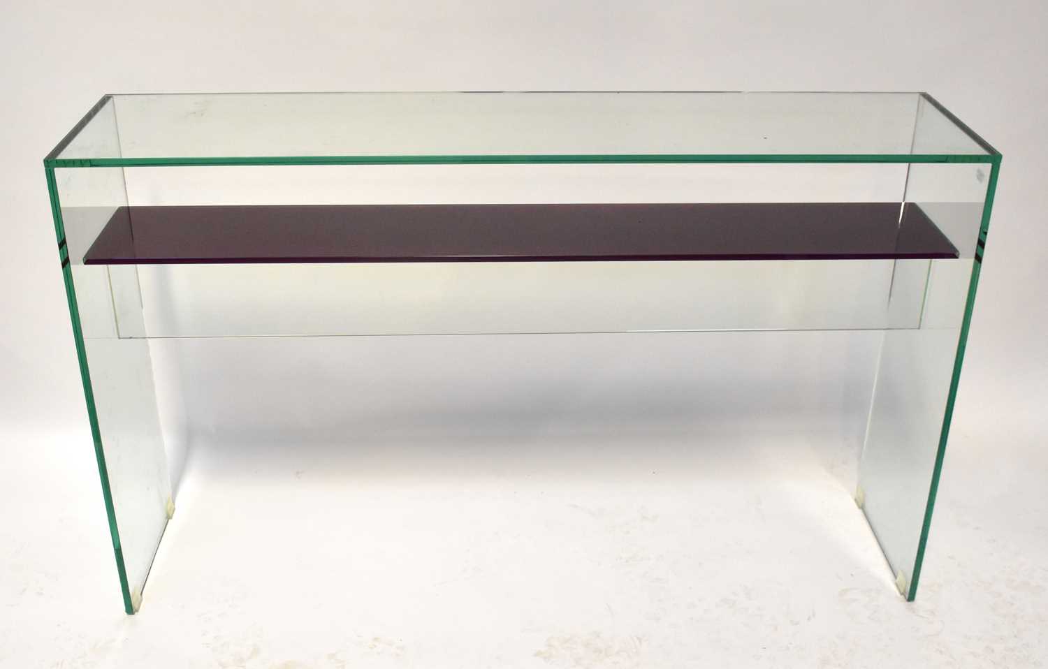Lot 3 - HELDERR; a contemporary glass console table...