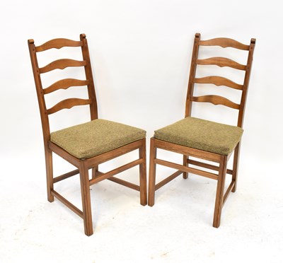 Lot 44 - ERCOL; six ladder back dining chairs with...