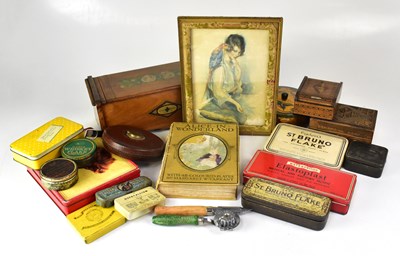 Lot 100 - A collectors' lot to include tins, boxes,...