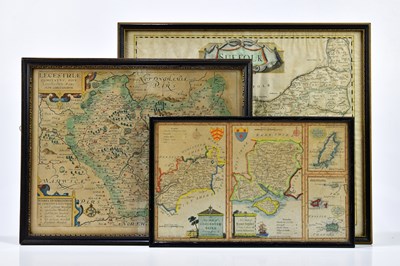 Lot 473 - ROBERT MORDEN; a map of Suffolk with two...