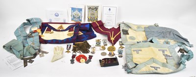 Lot 342 - A quantity of Masonic medals, badges and...