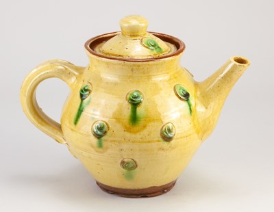 Lot 113 - CLIVE BOWEN (born 1943); a slipware teapot...