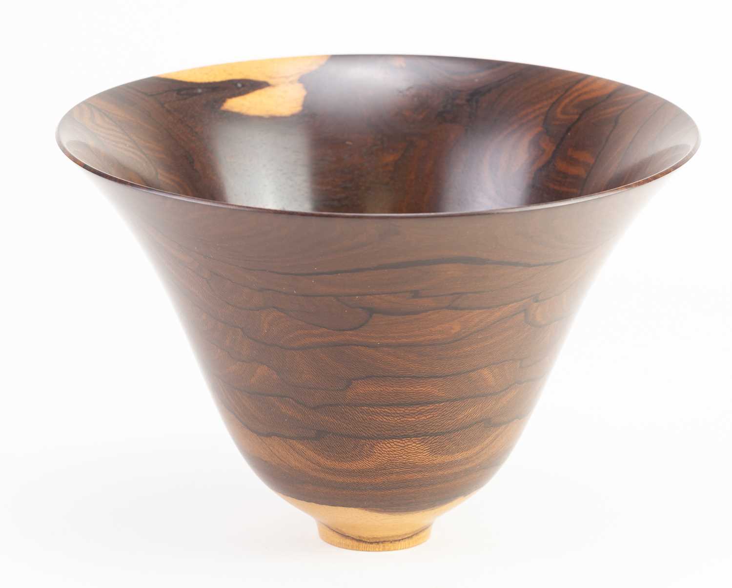 Lot 613 - BERT MARSH (1932-2011); a deep ziricote bowl,...