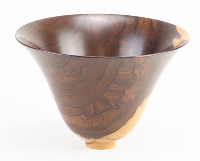 Lot 613 - BERT MARSH (1932-2011); a deep ziricote bowl,...