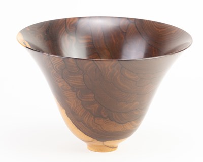 Lot 613 - BERT MARSH (1932-2011); a deep ziricote bowl,...