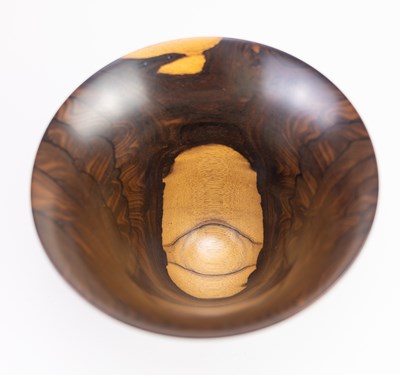 Lot 613 - BERT MARSH (1932-2011); a deep ziricote bowl,...