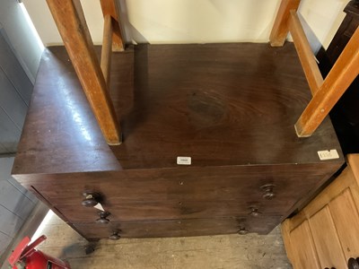 Lot 1000 - A 19th century mahogany chest of three drawers...