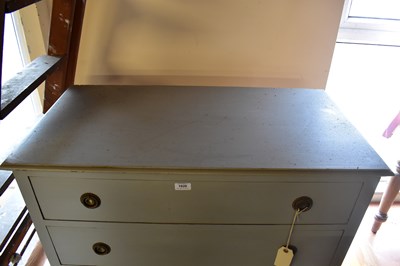 Lot 1020 - A painted chest of two drawers on spade feet,...