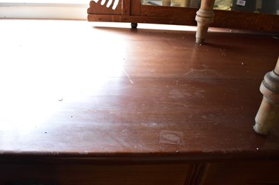 Lot 1036 - An old pine farmhouse kitchen table with two...