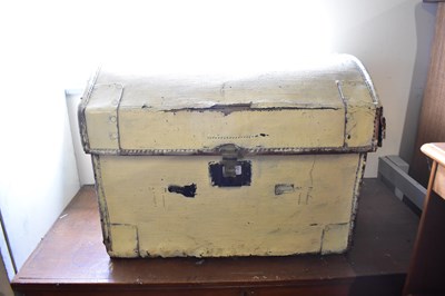 Lot 1047 - A white painted dome topped travelling trunk,...