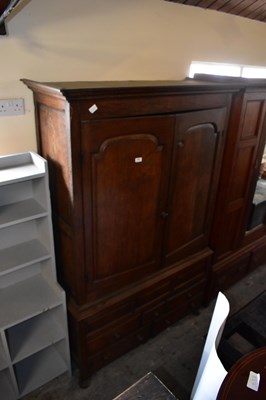 Lot 1062 - An 18th century press cupboard with moulded...