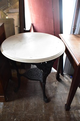 Lot 1070 - A Victorian cast iron Britannia pub table with...