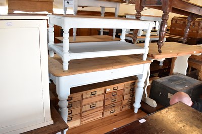 Lot 1089 - An old painted pine refectory type dining...