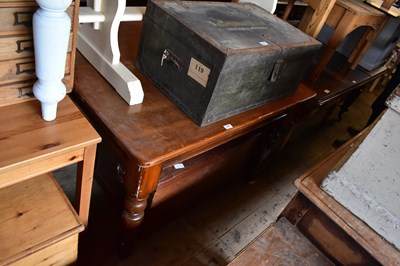 Lot 1095 - A 19th century pine side table on turned...