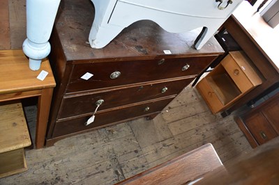 Lot 1110 - A 19th century mahogany chest of three drawers,...