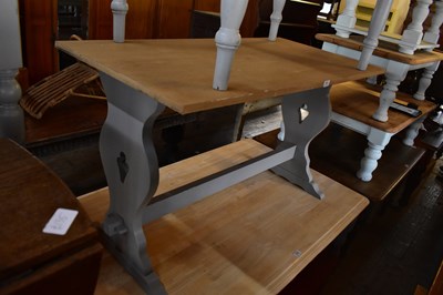 Lot 1121 - A modern partially painted refectory table,...