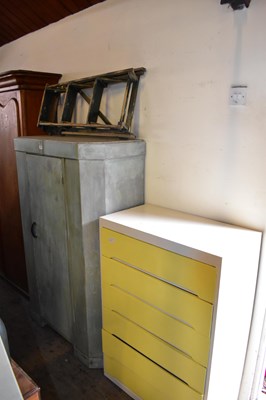 Lot 1144 - A painted metal cupboard with single door,...